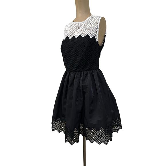 Sandro Paris Mini Dress Lace Bust Fit & Flare - Picture 4 of 9